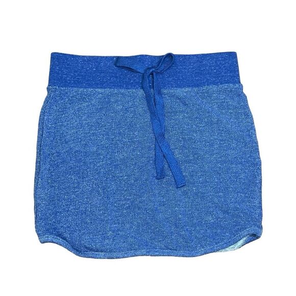 Tresics French Terry Athletic Mini Skirt Blue White Stretch Knit Pull-On S - Picture 1 of 5